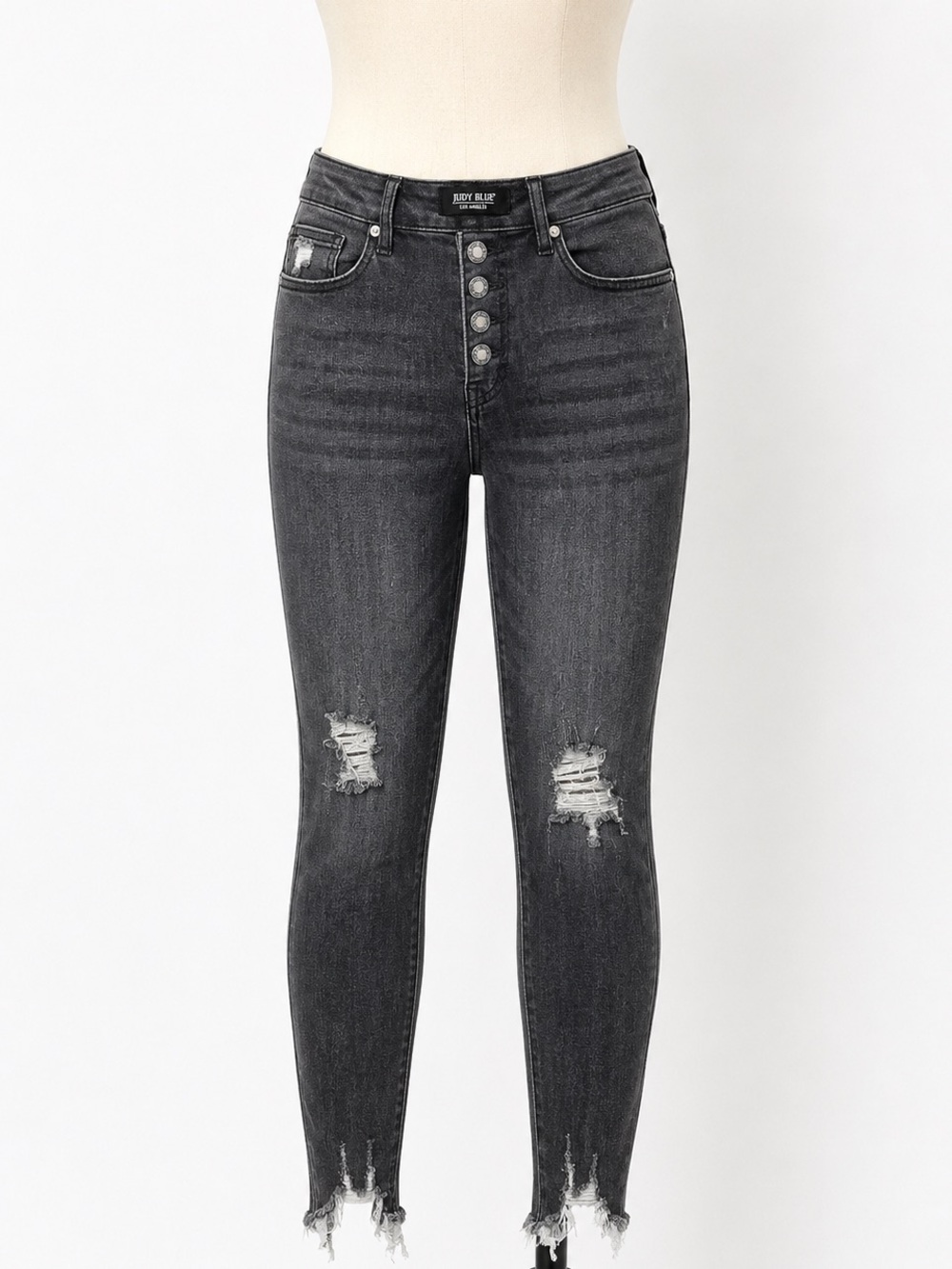 Judy Blue Black High-Rise Distressed Skinny Jeans